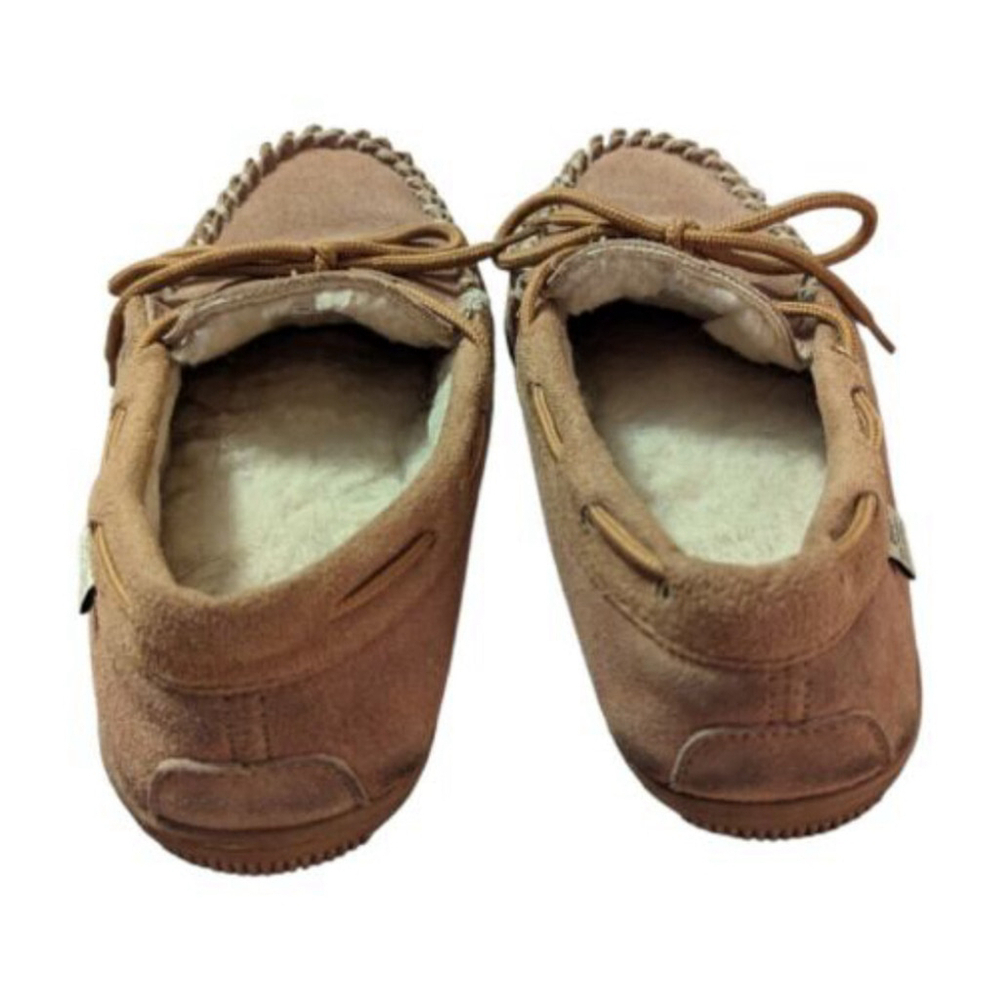 Great Northwest Moccasin Womens 9 Leather Suede Shearling Lined Slipper Mens 7.5 - Picture 3 of 11